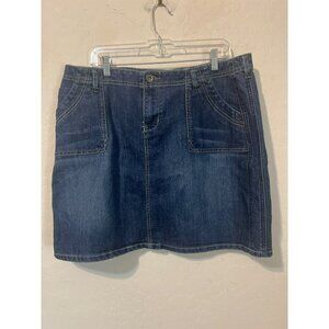 Baccini Sz 16W Medium Wash Denim Jean Miniskirt Boho
